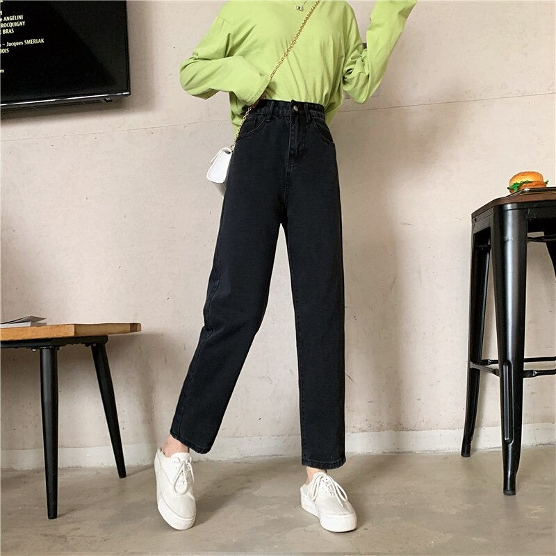 High Waisted Jeans for Women Straight Leg Denim Bottom Vintage Pants-Skinny Jeans-Arimonz-Arimonz