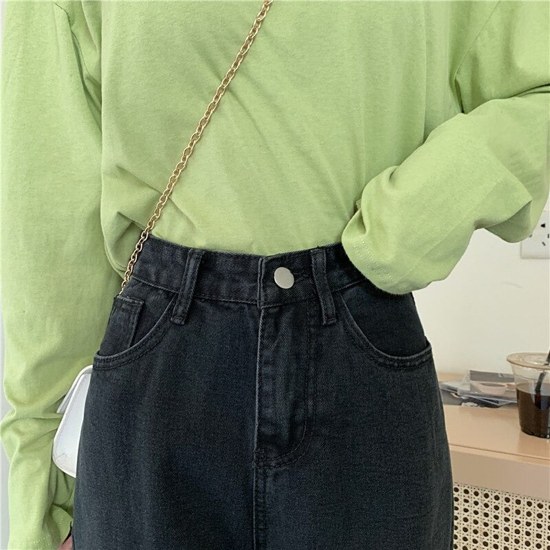 High Waisted Jeans for Women Straight Leg Denim Bottom Vintage Pants-Skinny Jeans-Arimonz-Arimonz