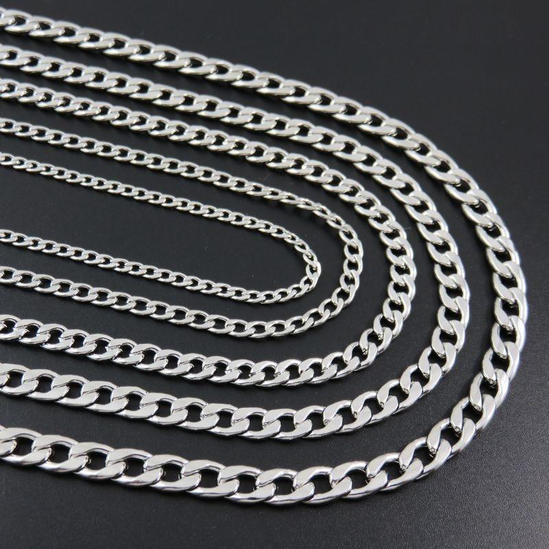 HipHop Chain Necklace-Necklaces-Arimonz-Silver-.16inch .4cm-20inch 50cm-Arimonz