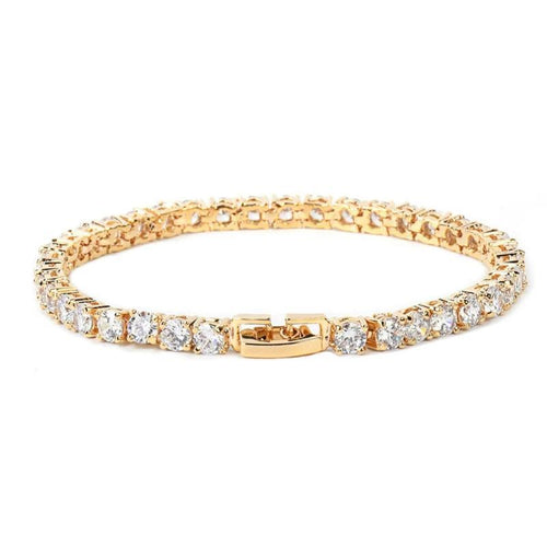 HipHop Iced Tennis Bracelet-Braceletes-Arimonz-GOLD-7.3inch / 18.5cm-.3cm/0.11inch-Arimonz