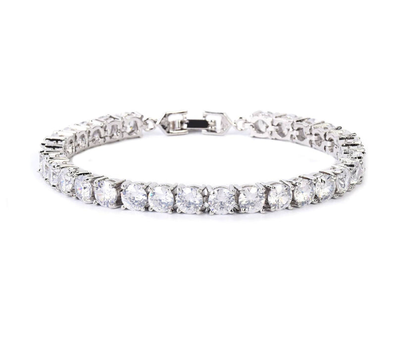 HipHop Iced Tennis Bracelet-Braceletes-Arimonz-SILVER-7.3inch / 18.5cm-.3cm/0.11inch-Arimonz