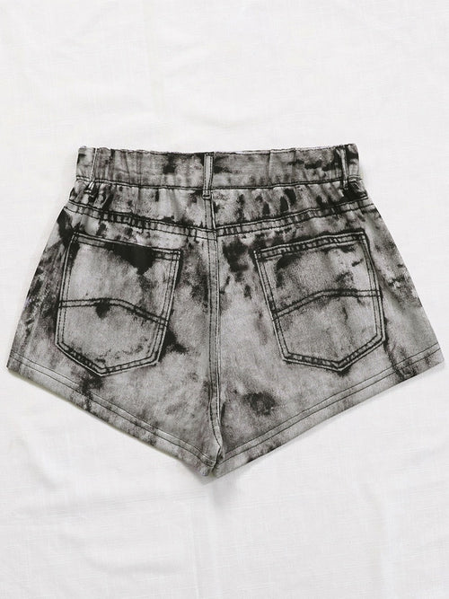 Hole Button Cotton Jean Shorts High Waist Skinny Ripped Denim Short-Denim Shorts-Arimonz-Arimonz