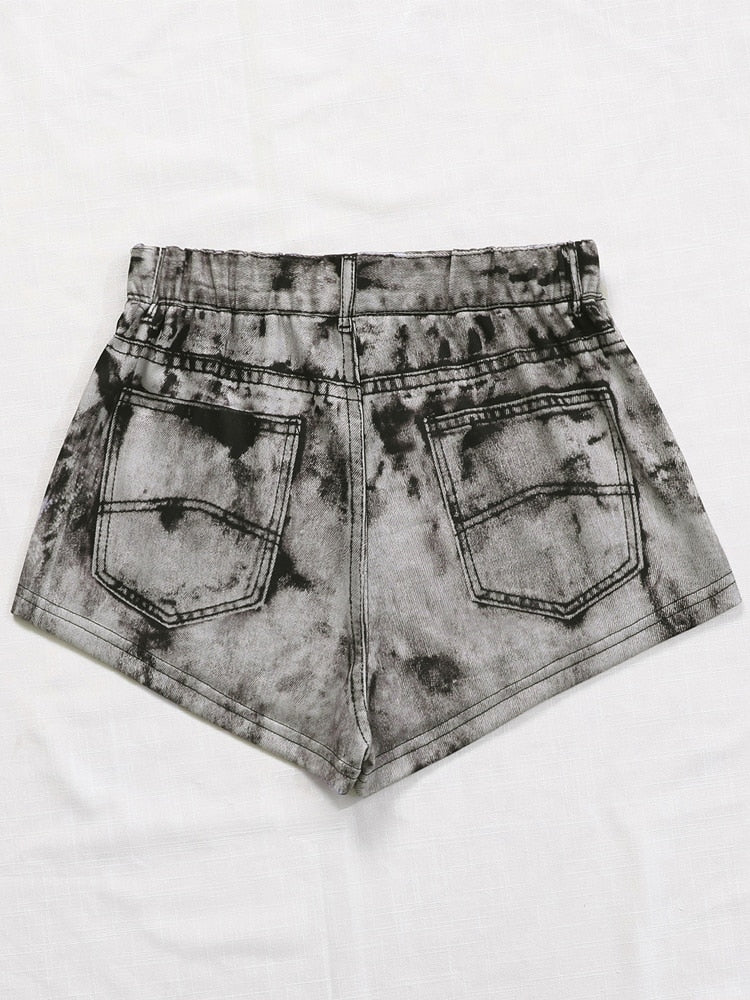Hole Button Cotton Jean Shorts High Waist Skinny Ripped Denim Short-Denim Shorts-Arimonz-Arimonz