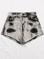 Hole Button Cotton Jean Shorts High Waist Skinny Ripped Denim Short-Denim Shorts-Arimonz-Arimonz