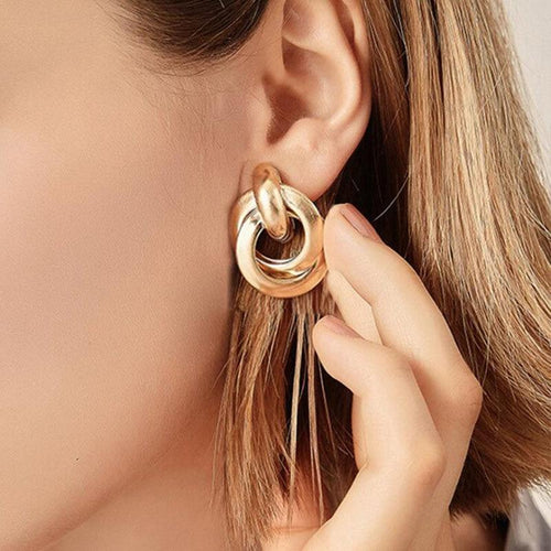 Hollow Geometric Dangle Earrings-Earrings-Arimonz-Arimonz