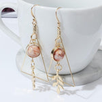 Hollow Out Triangle Earrings For Woman Leaf Earrings Fashionable Jewelry-Earrings-Arimonz-Pink-Arimonz