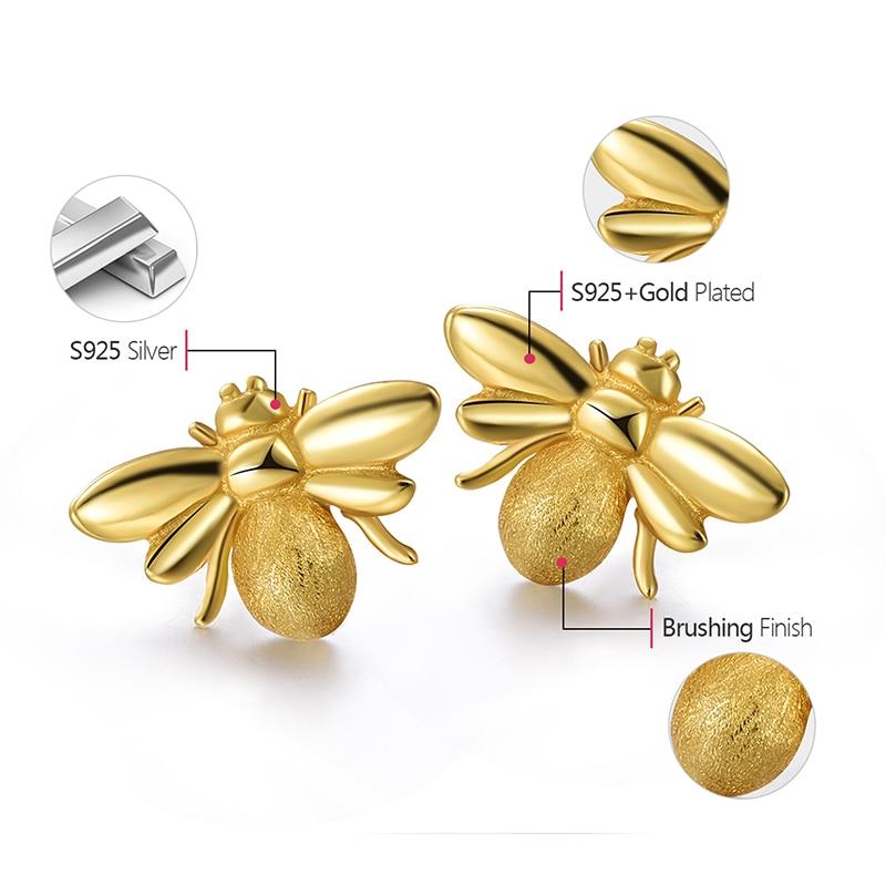 Honeybee Stud Earrings for Women Cute Fine Jewelry-Earrings-Arimonz-Arimonz