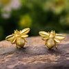 Honeybee Stud Earrings for Women Cute Fine Jewelry-Earrings-Arimonz-Gold-Arimonz
