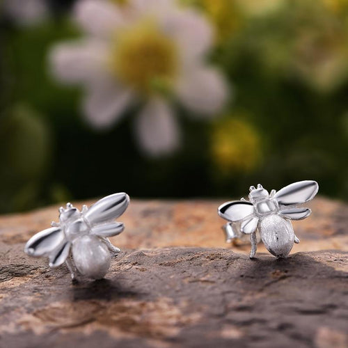 Honeybee Stud Earrings for Women Cute Fine Jewelry-Earrings-Arimonz-Arimonz