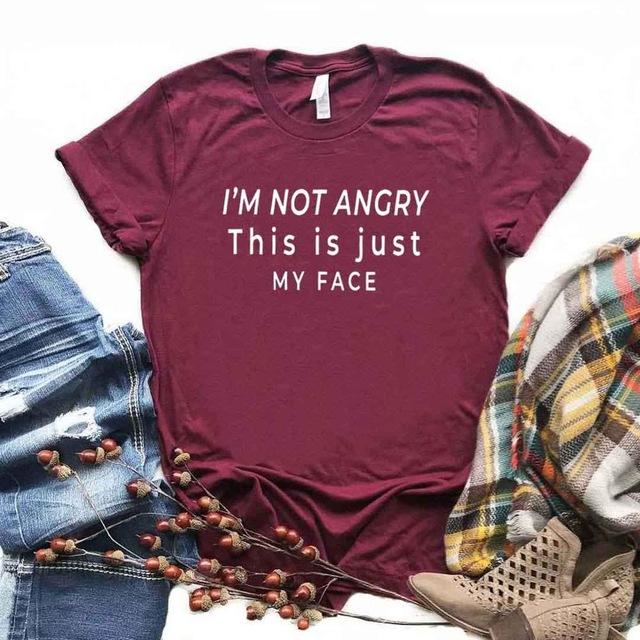 I'm not angry This is just MY FACE-Tee-Arimonz-Burgundy-XXS-Arimonz