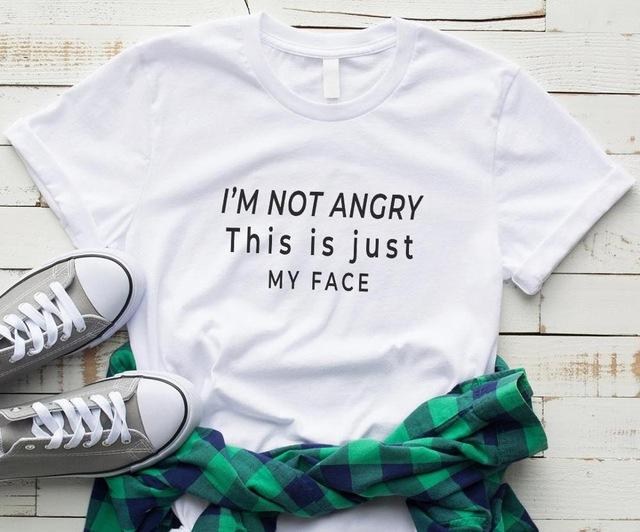 I'm not angry This is just MY FACE-Tee-Arimonz-White-XXS-Arimonz