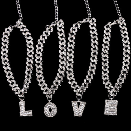 Initial Letters Pendants Cuban Link Chain Letter Anklet For Women-Anklets-Arimonz-Arimonz