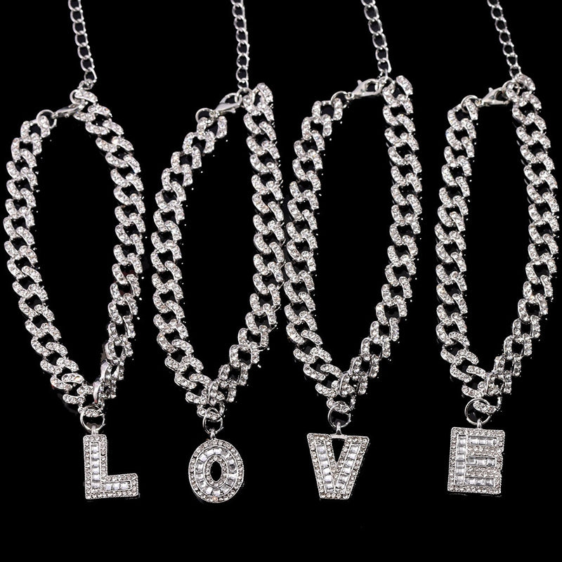 Initial Letters Pendants Cuban Link Chain Letter Anklet For Women-Anklets-Arimonz-Arimonz