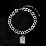 Initial Letters Pendants Cuban Link Chain Letter Anklet For Women-Anklets-Arimonz-E-Silver-Arimonz