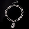 Initial Letters Pendants Cuban Link Chain Letter Anklet For Women-Anklets-Arimonz-J-Silver-Arimonz
