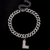 Initial Letters Pendants Cuban Link Chain Letter Anklet For Women-Anklets-Arimonz-L-Silver-Arimonz