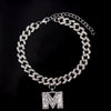 Initial Letters Pendants Cuban Link Chain Letter Anklet For Women-Anklets-Arimonz-M-Silver-Arimonz
