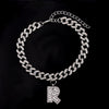 Initial Letters Pendants Cuban Link Chain Letter Anklet For Women-Anklets-Arimonz-R-Silver-Arimonz