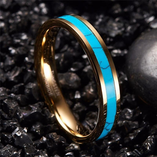 Inlay Blue Natural Stone Ring-Rings-Arimonz-Arimonz
