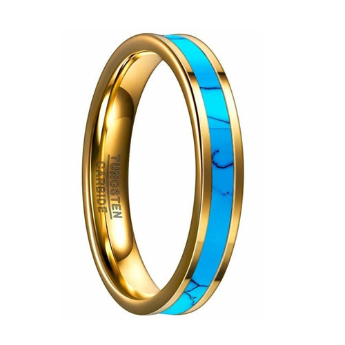 Inlay Blue Natural Stone Ring-Rings-Arimonz-Arimonz