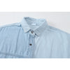 Irregular Spliced Denim Shirt Coat Long Sleeve Pocket Jean Jacket-Jean Jackets-Arimonz-Arimonz