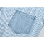 Irregular Spliced Denim Shirt Coat Long Sleeve Pocket Jean Jacket-Jean Jackets-Arimonz-Arimonz