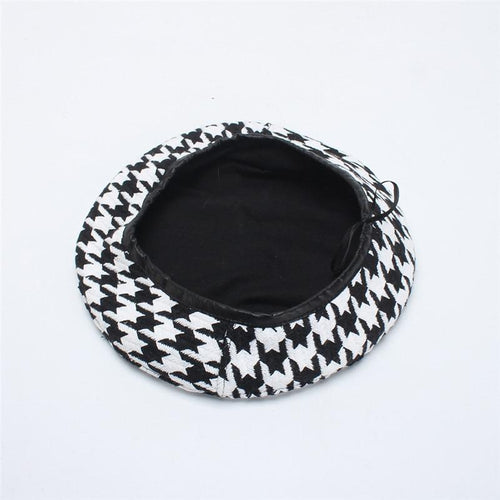 Isabel Plaid Knit Beret-Hats-Arimonz-Arimonz