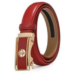 Jasmine Automatic Buckle Belt-Belts-Arimonz-Red-85cm/33.5inch-Arimonz