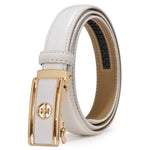 Jasmine Automatic Buckle Belt-Belts-Arimonz-White-85cm/33.5inch-Arimonz