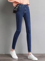 Jeans For Woman High Waist Full Length Skinny Pencil Denim Pants-Skinny Jeans-Arimonz-Dark Blue Denim-26-Arimonz