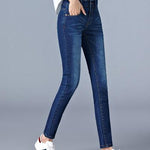 Jeans For Woman High Waist Full Length Skinny Pencil Denim Pants-Skinny Jeans-Arimonz-Fade Dark Blue-28-Arimonz