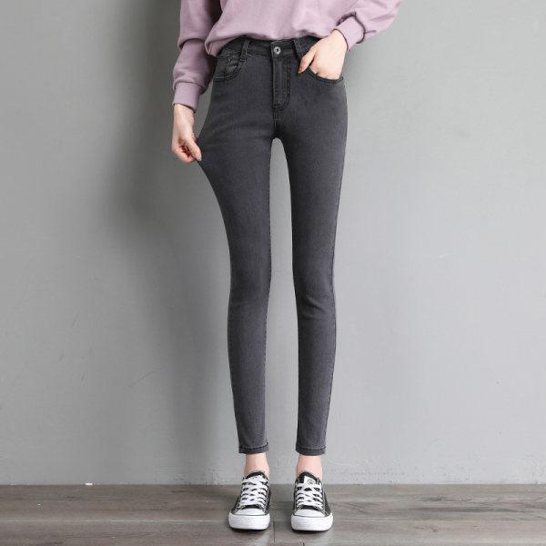 Jeans For Woman High Waist Full Length Skinny Pencil Denim Pants-Skinny Jeans-Arimonz-Gray-26-Arimonz