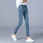 Jeans For Woman High Waist Full Length Skinny Pencil Denim Pants-Skinny Jeans-Arimonz-Light Blue Denim-28-Arimonz