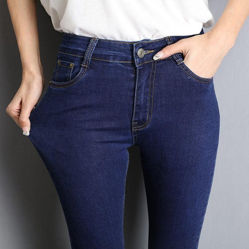 Jeans for Women Mom Jeans Woman High Elastic Stretch Jeans Washed Denim Pants-Skinny Jeans-Arimonz-Arimonz
