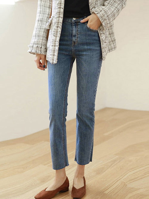 Jeans Women High Waist Streetwear Ankle Length Denim Pants Capris-Skinny Jeans-Arimonz-Arimonz
