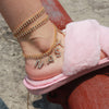 Jewelry Letter Long Anklet Multi-layer Rhinestone Bracelet For Ankle-Anklets-Arimonz-Arimonz