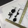Jewelry Rose Ear Stud Unglazed Black Asymmetry Dangle Earring-Earrings-Arimonz-Arimonz