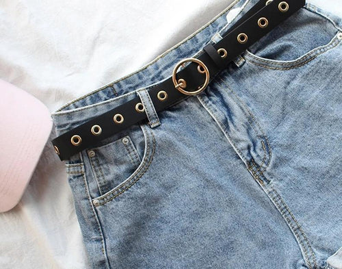 Joanna Round Buckle Retro Belt-Belts-Arimonz-Arimonz