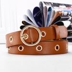 Joanna Round Buckle Retro Belt-Belts-Arimonz-Khaki-Arimonz