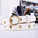 Joanna Round Buckle Retro Belt-Belts-Arimonz-White-Arimonz