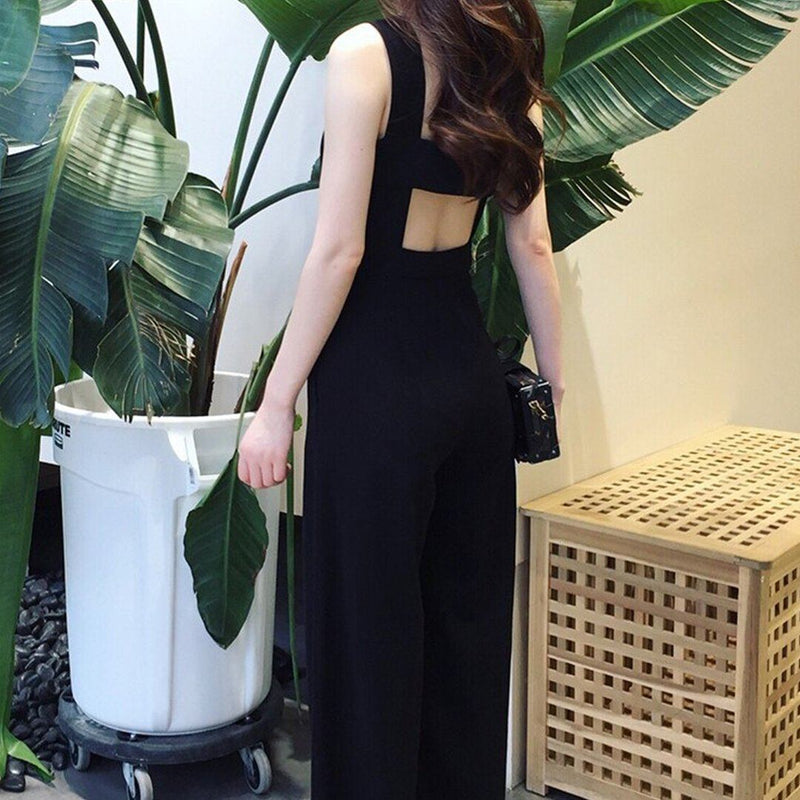 Jumpsuit High Waisted Open Back Baggy Long Wide-leg Jumpsuits Romper-Casual Jumpsuits & Rompers-Arimonz-Arimonz