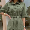 Jumpsuit With Belt Bodysuit Women Pockets Overalls for Women Romper-Casual Jumpsuits & Rompers-Arimonz-Arimonz