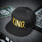 King Queen Couple Baseball Cap-Hats-Arimonz-black gold king-Arimonz