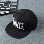 King Queen Couple Baseball Cap-Hats-Arimonz-black white king-Arimonz
