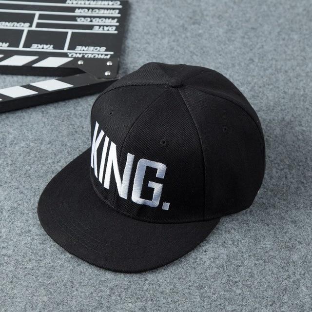 King Queen Couple Baseball Cap-Hats-Arimonz-black white king-Arimonz