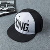 King Queen Couple Baseball Cap-Hats-Arimonz-white black king-Arimonz