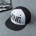 King Queen Couple Baseball Cap-Hats-Arimonz-white black king-Arimonz