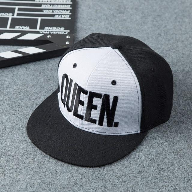 King Queen Couple Baseball Cap-Hats-Arimonz-white black queen-Arimonz