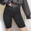 Knee Length Denim Shorts Women Push Up High Waist Biker Shorts-Denim Shorts-Arimonz-Arimonz
