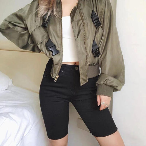 Knee Length Denim Shorts Women Push Up High Waist Biker Shorts-Denim Shorts-Arimonz-Arimonz